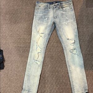 Fashion Nova Blue Skinny Jeans Distressed Style